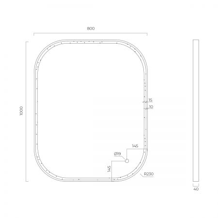 Oltens Nordlis zrcadlo 80x100 cm obdélníkový s osvětlením a systémem Klarglas, zlatá 64124810