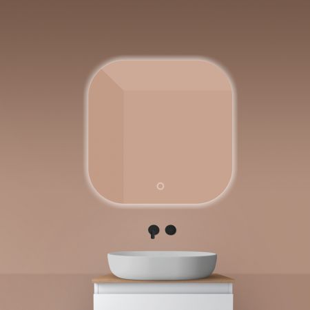 Oltens Nordlis zrcadlo 80x80 cm čtvercový s osvětlením a systémem Klarglas 64125000