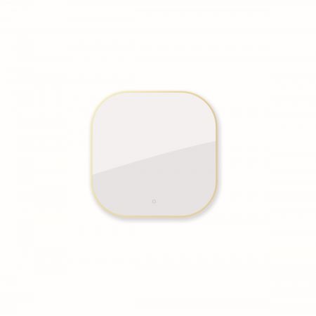 Oltens Nordlis mirror 80x80 cm, square with LED lighting and Klarglas system, gold 64125810