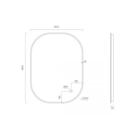 Oltens Nordlis zrcadlo 60x80 cm obdélníkový s osvětlením a systémem Klarglas, zlatá 64126810