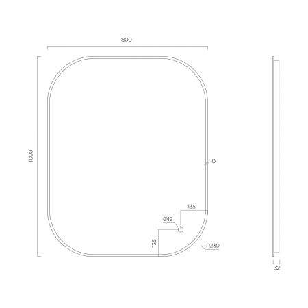 Oltens Nordlis zrcadlo 80x100 cm obdélníkový s osvětlením a systémem Klarglas, zlatá 64127810