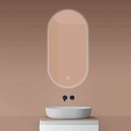 Oltens Nordlis zrcadlo 50x100 cm oválný s osvětlením a systémem Klarglas 64129000