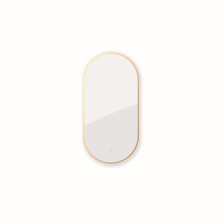 Oltens Nordlis mirror 50x100 cm, oval with LED lighting and Klarglas system, brushed copper 64129610