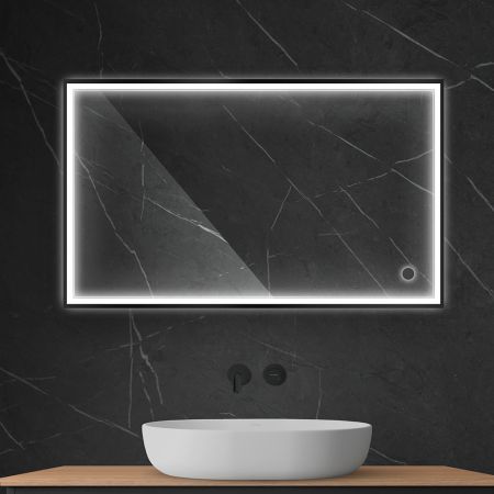 Oltens Nordlis mirror 60x100 cm, rectangular with LED lighting and Klarglas system 64106300