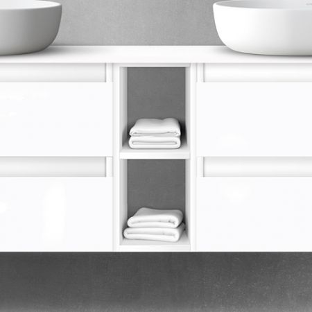Oltens Vernal Bademöbelset 140 cm mit Waschbeckenplatte weiß glänzend 68625000