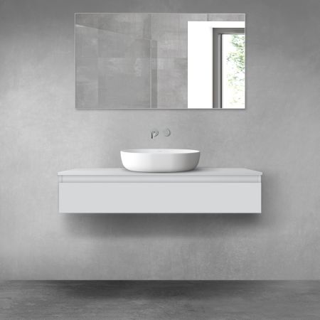 Oltens Vernal wall-mounted base unit 120 cm with countertop, matte grey 68128700