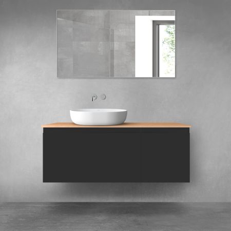 Oltens Vernal zestaw mebli łazienkowych 120 cm z blatem czarny mat/dąb 68252300