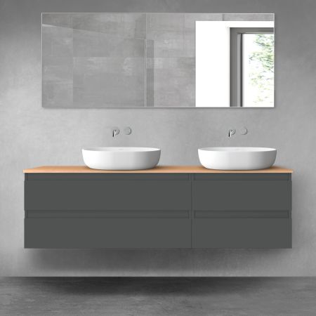 Oltens Vernal zestaw mebli łazienkowych 160 cm z blatem grafit mat/dąb 68336400