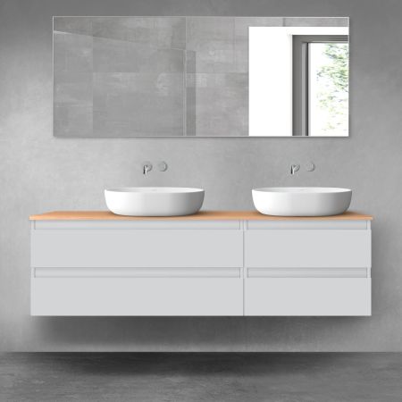 Oltens Vernal zestaw mebli łazienkowych 160 cm z blatem szary mat/dąb 68336700