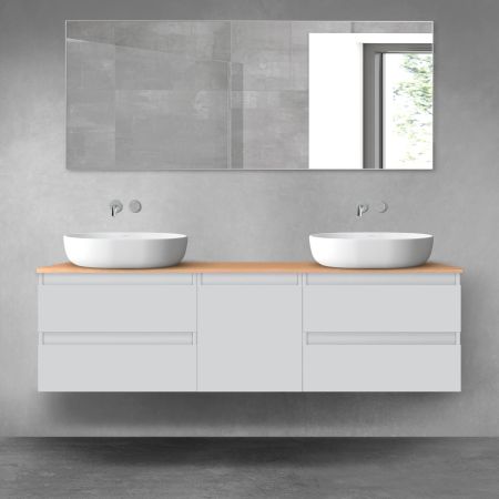 Oltens Vernal Badezimmermöbel-Set 160 cm mit Arbeitsplatte in Mattgrau/Eiche 68404700_