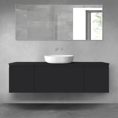 Oltens Vernal bathroom furniture set 160 cm with countertop, matte black 68475300