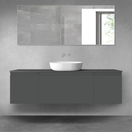 Oltens Vernal bathroom furniture set 160 cm with countertop, matte graphite 68475400