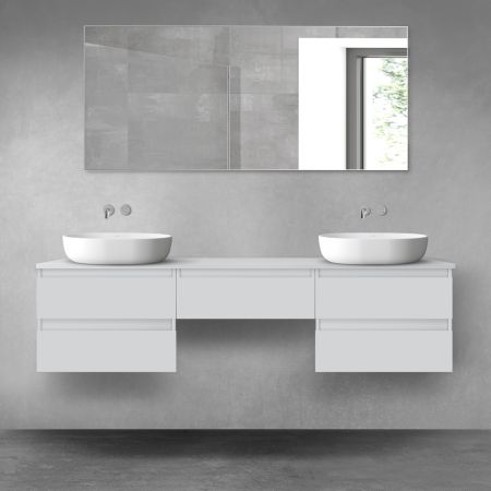 Oltens Vernal bathroom furniture set 180 cm with countertop, matte grey 68490700