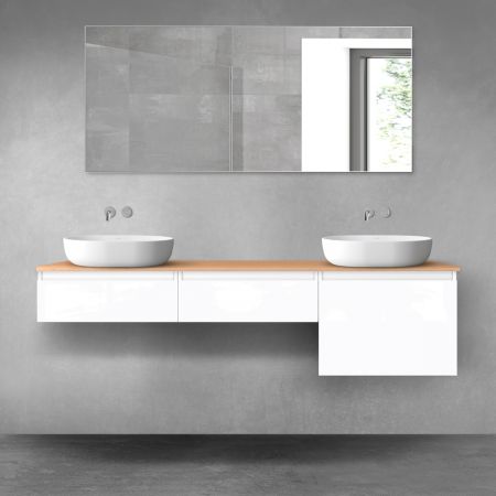 Oltens Vernal zestaw mebli łazienkowych 180 cm z blatem biały połysk/dąb 68495000