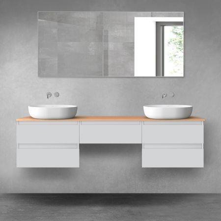 Oltens Vernal bathroom furniture set 180 cm with countertop, matte grey/oak 68497700