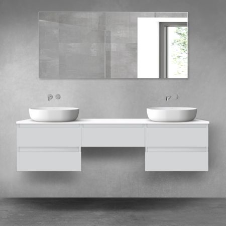 Oltens Vernal bathroom furniture set 180 cm with countertop, matte grey/white gloss 68511700