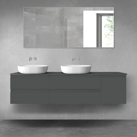 Oltens Vernal zestaw mebli łazienkowych 180 cm z blatem grafit mat 68513400