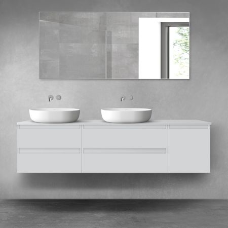 Oltens Vernal bathroom furniture set 180 cm with countertop, matte grey 68513700