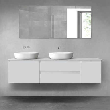 Oltens Vernal bathroom furniture set 180 cm with countertop, matte grey 68515700