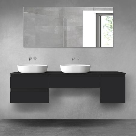 Oltens Vernal bathroom furniture set 180 cm with countertop, matte black 68516300