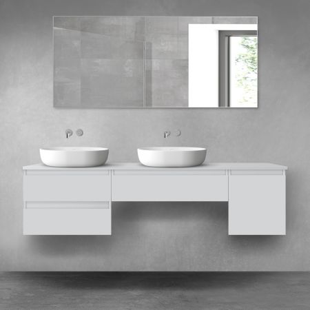 Oltens Vernal bathroom furniture set 180 cm with countertop, matte grey 68516700