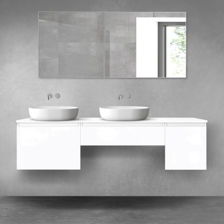 Oltens Vernal zestaw mebli łazienkowych 180 cm z blatem biały połysk 68518000