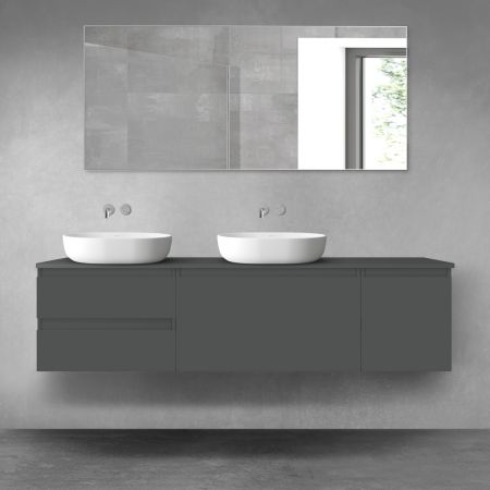 Oltens Vernal zestaw mebli łazienkowych 180 cm z blatem grafit mat 68519400