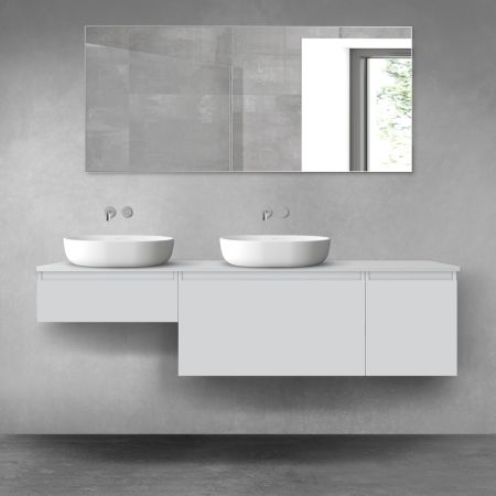 Oltens Vernal bathroom furniture set 180 cm with countertop, matte grey 68520700