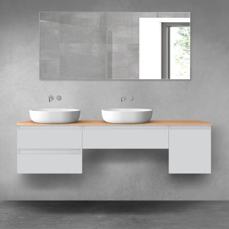 Oltens Vernal bathroom furniture set 180 cm with countertop, matte grey/oak 68525700