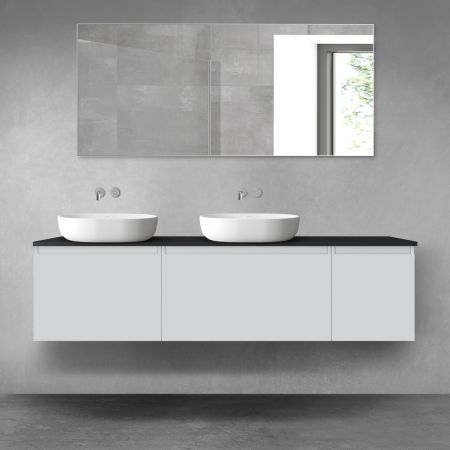 Oltens Vernal bathroom furniture set 180 cm with countertop, matte grey/matte black 68548700