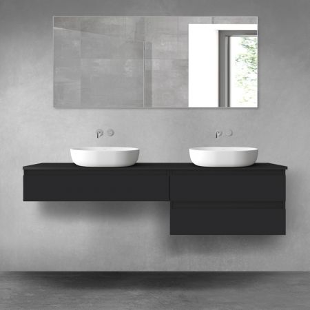 Oltens Vernal bathroom furniture set 180 cm with countertop, matte black 68552300