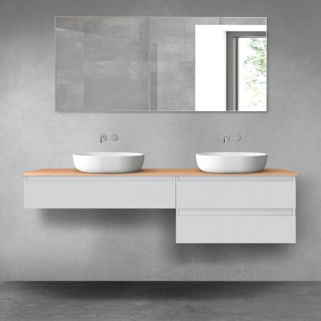 Oltens Vernal bathroom furniture set 180 cm with countertop, matte grey/oak 68562700