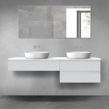 Oltens Vernal bathroom furniture set 180 cm with countertop, matte grey/white gloss 68571700