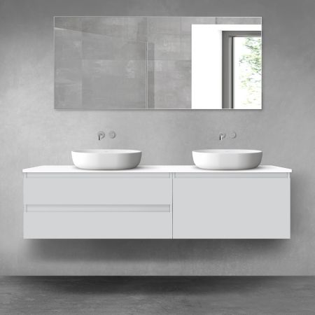 Oltens Vernal bathroom furniture set 180 cm with countertop, matte grey/white gloss 68576700