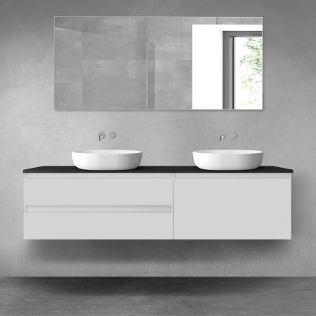 Oltens Vernal bathroom furniture set 180 cm with countertop, matte grey/matte black 68585700