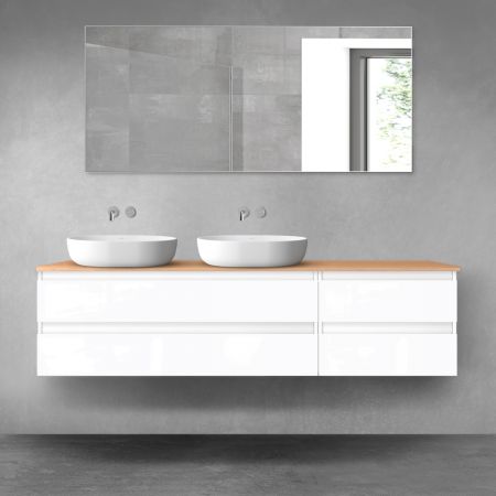 Oltens Vernal zestaw mebli łazienkowych 180 cm z blatem biały połysk/dąb 68597000