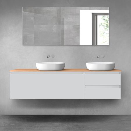 Oltens Vernal 180 cm bathroom furniture set with matt grey/oak worktop 68599700