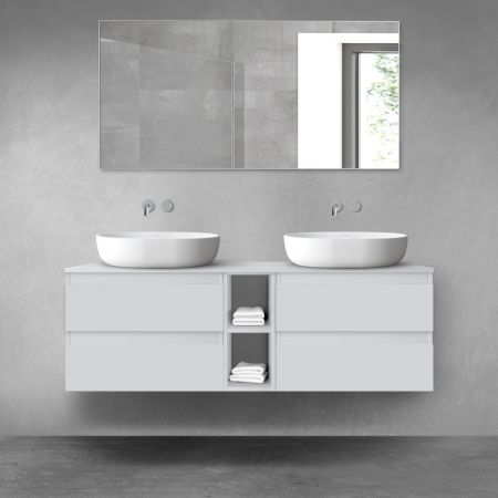 Oltens Vernal bathroom furniture set 140 cm with countertop, matte grey 68625700