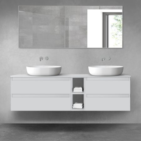 Oltens Vernal bathroom furniture set 160 cm with countertop, matte grey 68633700