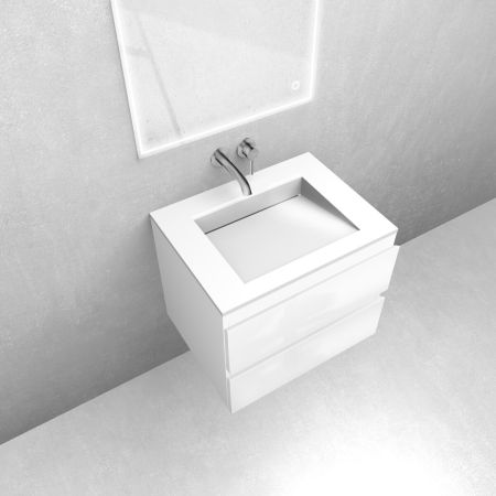 Oltens Vernal set: 60 cm vanity unit with Stila LavaForm washbasin in gloss white 68806000