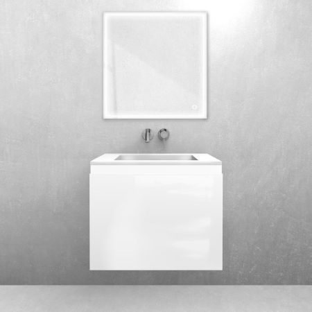 Oltens Vernal set: 60 cm vanity unit with Stila LavaForm washbasin in gloss white 68808000