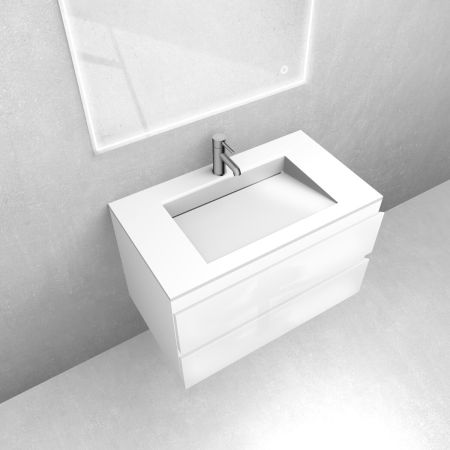 Oltens Vernal set: 80 cm vanity unit with Stila LavaForm washbasin in glossy white 68809000