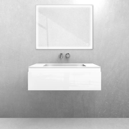 Oltens Vernal set: 80 cm vanity unit with Stila LavaForm washbasin in high-gloss white 68810000