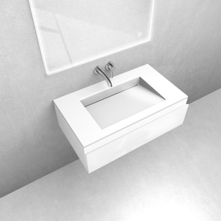 Oltens Vernal set: 80 cm vanity unit with Stila LavaForm washbasin in high-gloss white 68810000