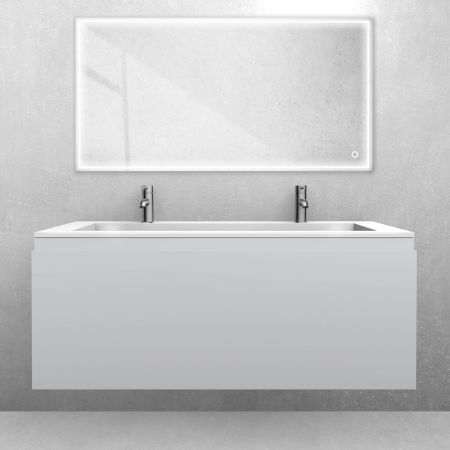 Oltens Vernal set: 120 cm vanity unit with Stila LavaForm washbasin in matt grey/gloss white 68816700