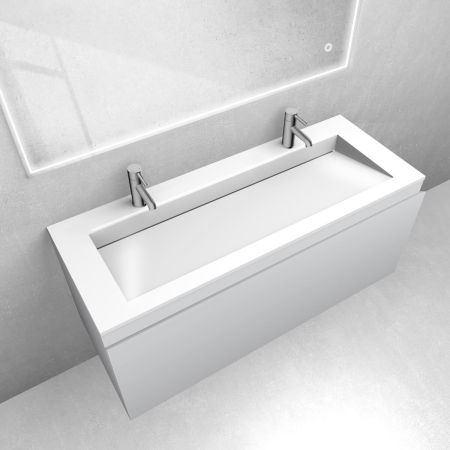 Oltens Vernal set: 120 cm vanity unit with Stila LavaForm washbasin in matt grey/gloss white 68816700
