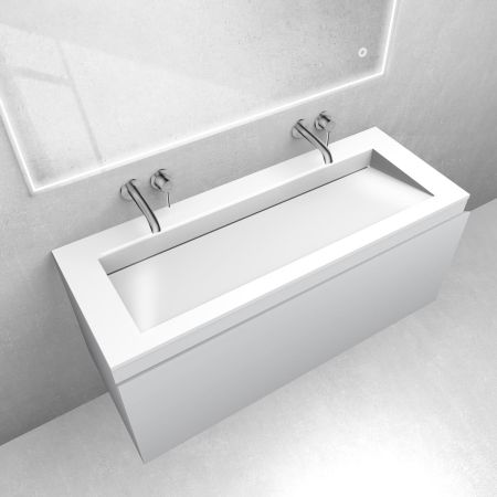 Oltens Vernal set: 120 cm vanity unit with Stila LavaForm washbasin in matt grey/gloss white 68816700