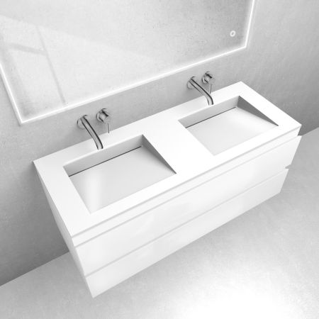 Oltens Vernal set: 120 cm vanity unit with Stila LavaForm washbasin in gloss white 68817000