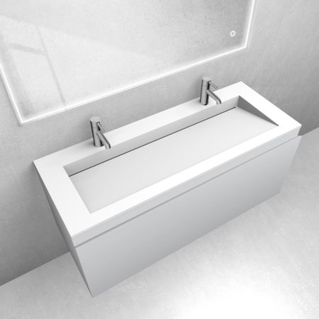 Oltens Vernal set: 120 cm vanity unit with Stila LavaForm washbasin in matt grey/matt white 68828700