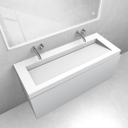 Oltens Vernal set: 120 cm vanity unit with Stila LavaForm washbasin in matt grey/matt white 68828700